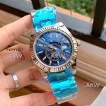Perfect Replica 41mm Mens Rolex Sky Dweller Blue Face For Sale - Rolex Stainless Steel Replica Watches